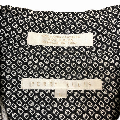 90s PERRY ELLIS Allover Print Shirt L [ 10030 ]