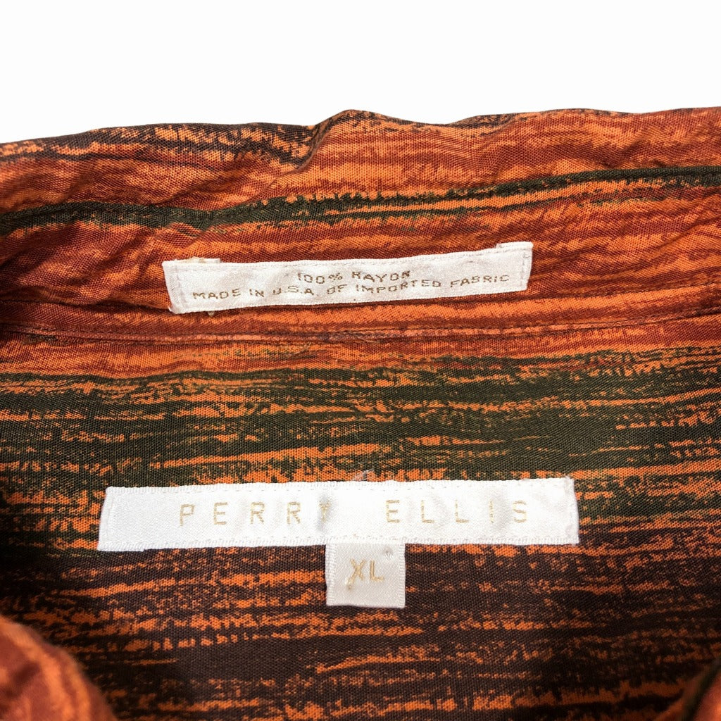 90s PERRY ELLIS Long Sleeve Shirts XL [ 10031 ]