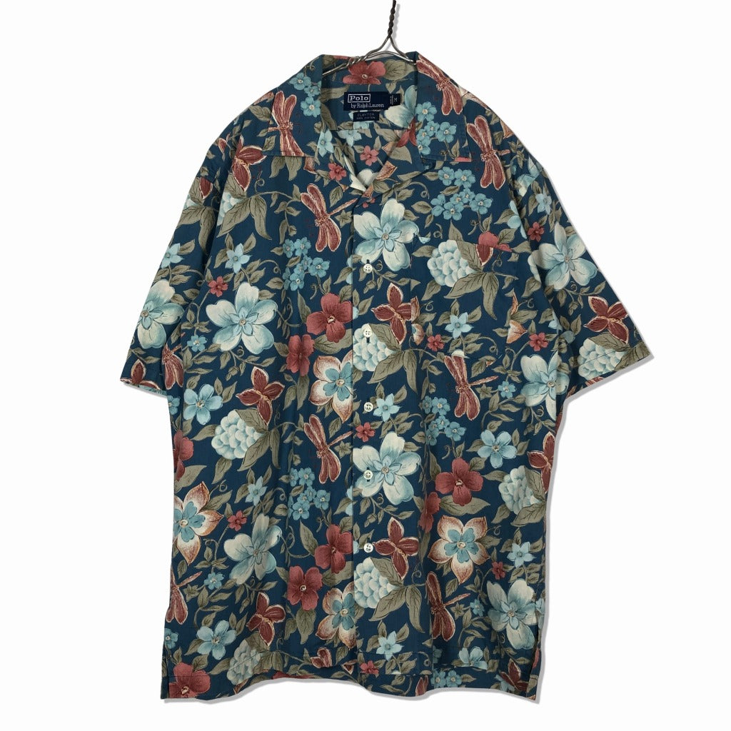 90s Polo by Ralph Lauren CLAYTON Hawaiian Shirt M [ 10032 ]