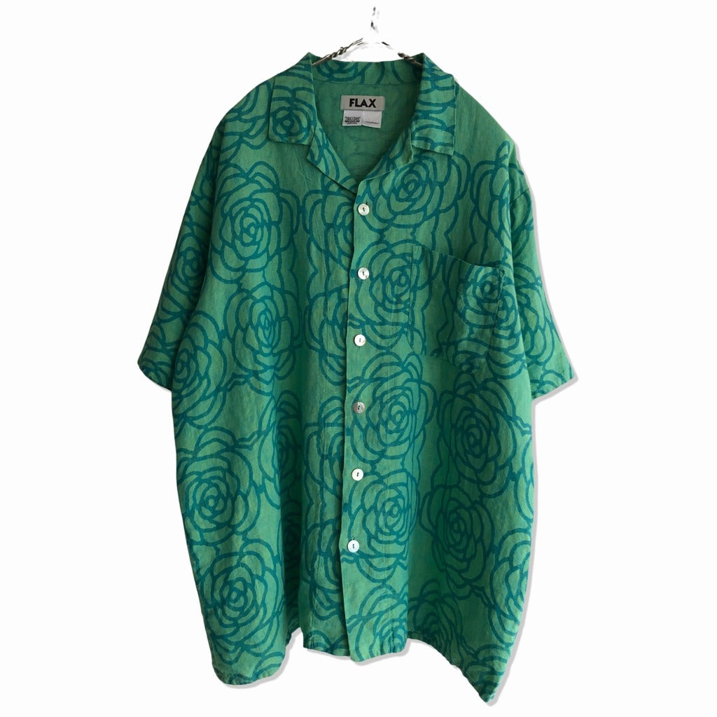 90s FLAX Hawaiian Shirt M [ 10063 ]