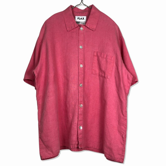 90s FLAX Short Sleeve Shirts S [ 10066 ]