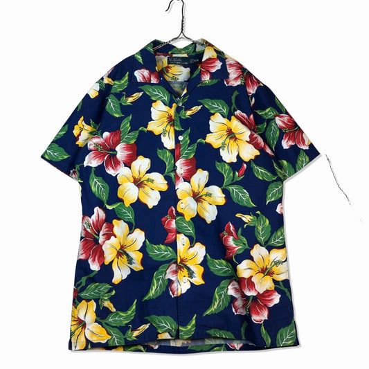 90s Polo by Ralph Laure Hawaiian Shirt M [ 10071 ]