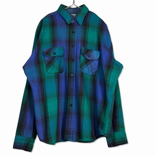 80s FIVE BROTHER Flannel Shirt XL [ 10075 ]