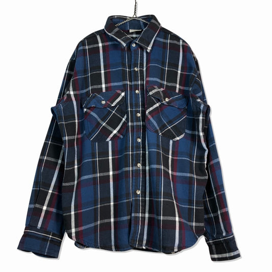90s FIVE BROTHER Flannel Shirt XL [ 10076 ]