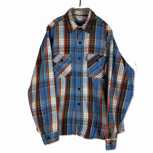 80s FIVE BROTHER Flannel Shirt XL [ 10081 ]
