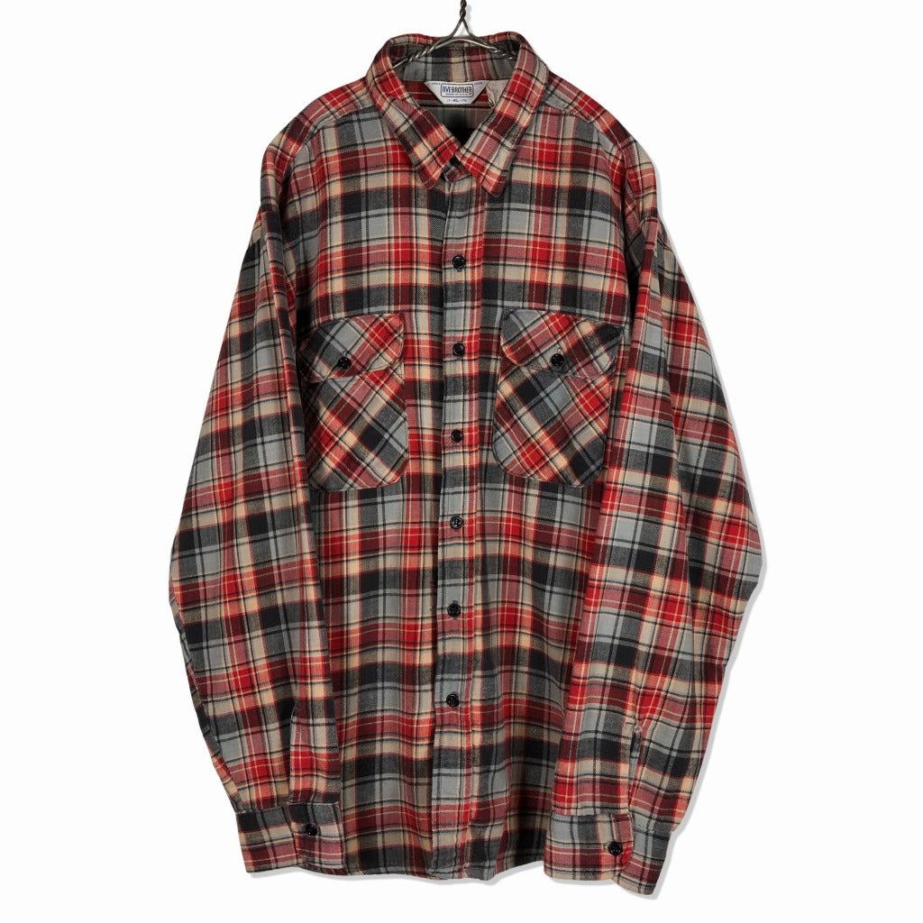 FIVE BROTHER マッキーノクルーザー　Sサイズ 80s FIVE BROTHER L/S ネルシャツ USA製 Size M ファイブブラザー