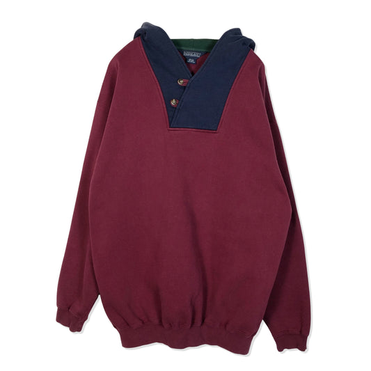90s LANDS' END Plain Sweat Hoodie XL [ 10097 ]