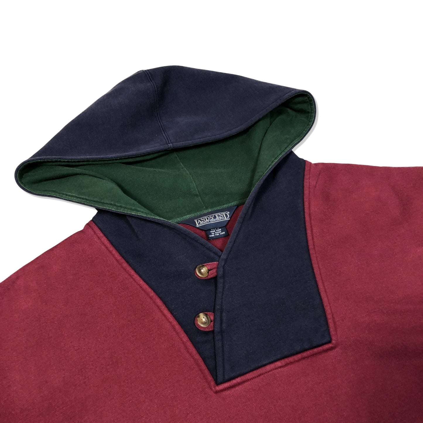 90s LANDS' END Plain Sweat Hoodie XL [ 10097 ]