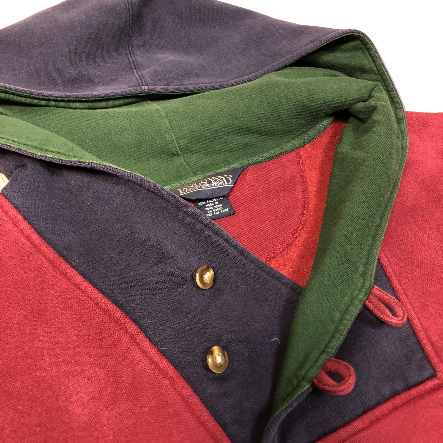 90s LANDS' END Plain Sweat Hoodie XL [ 10097 ]