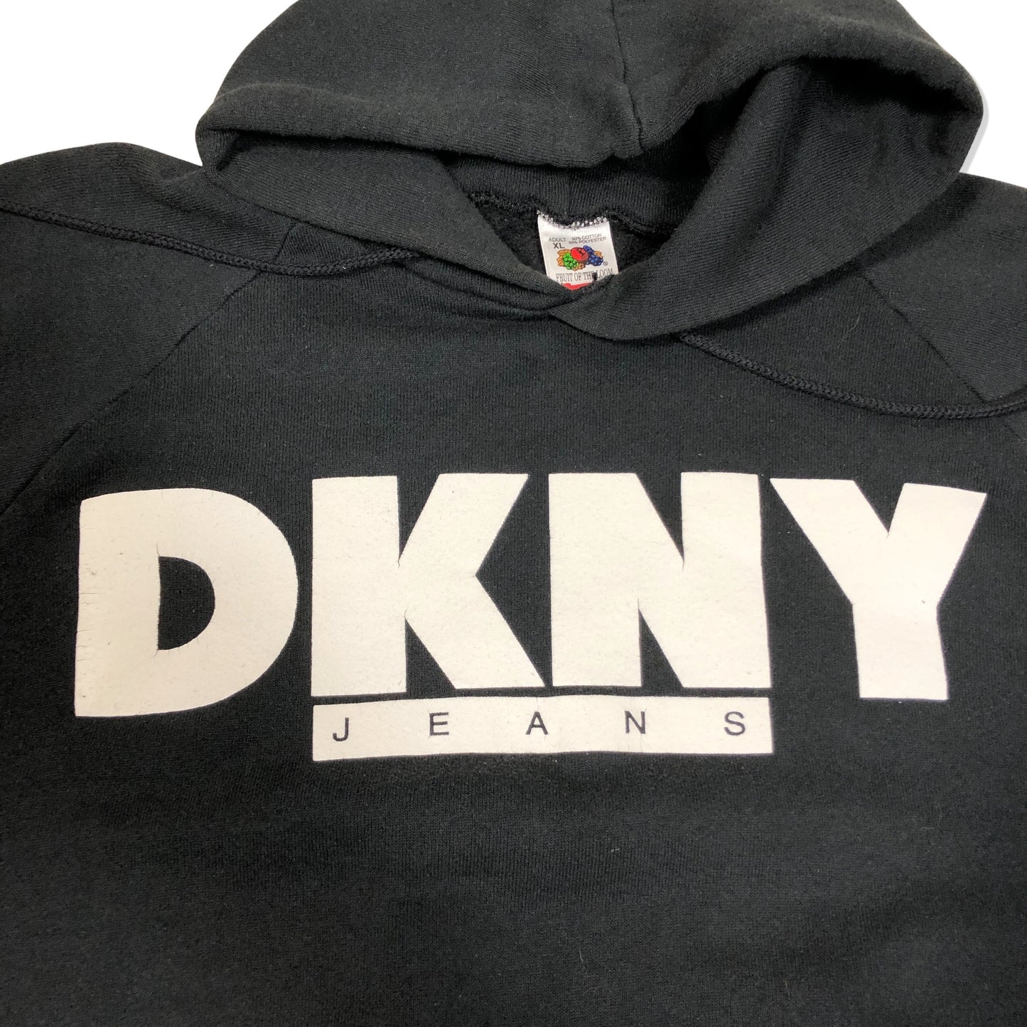 90s DKNY Print Sweat Hoodie XL [ 10101 ]