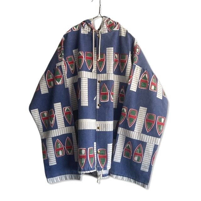 90s MICHIGAN RAG Boat Pattern Jacket L/XL [ 10513 ]