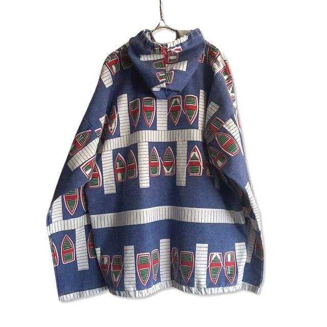 90s MICHIGAN RAG Boat Pattern Jacket L/XL [ 10513 ]