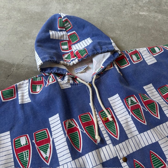 90s MICHIGAN RAG Boat Pattern Jacket L/XL [ 10513 ]