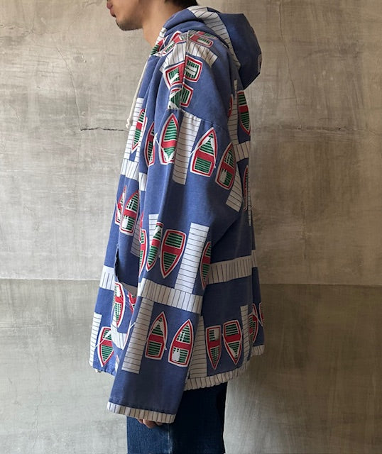 90s MICHIGAN RAG Boat Pattern Jacket L/XL [ 10513 ]