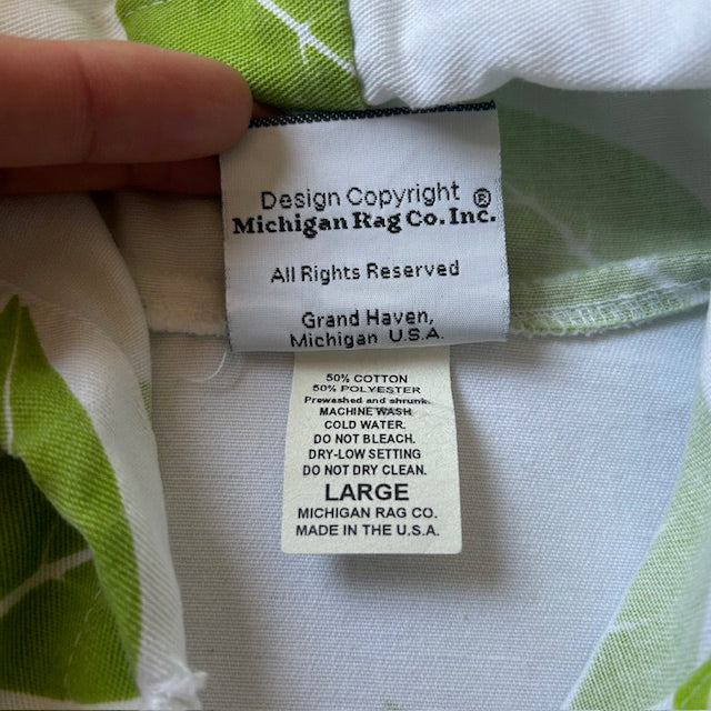 90s MICHIGAN RAG Leaf Pattern Jacket LARGE [ 10514 ]