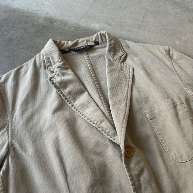 80s Polo by Ralph Lauren Herringbone Tailored Jacket L [ 10527 ]