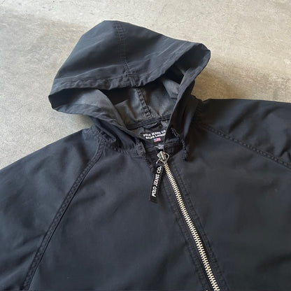 90s POLO JEANS CO. Twill Fabric Anorak Hoodie L [ 10528 ]