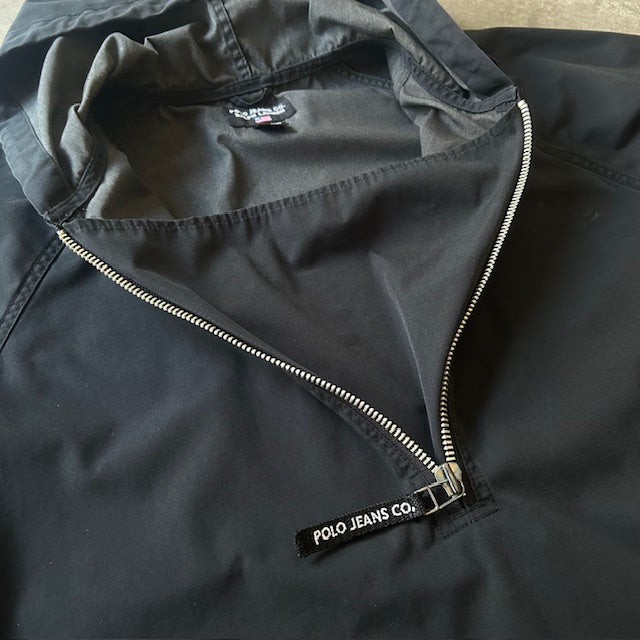 90s POLO JEANS CO. Twill Fabric Anorak Hoodie L [ 10528 ]