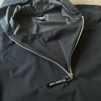90s POLO JEANS CO. Twill Fabric Anorak Hoodie L [ 10528 ]