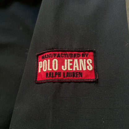 90s POLO JEANS CO. Twill Fabric Anorak Hoodie L [ 10528 ]