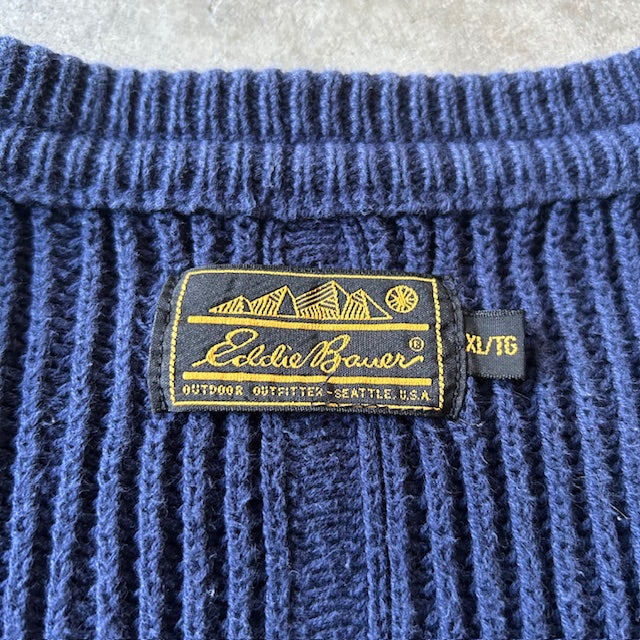90s Eddie Bauer Cotton Knit Cardigan XL [ 10540 ]