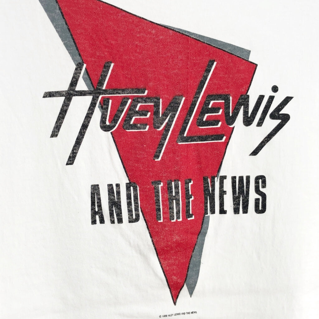 80s Huey Lewis AND THE NEWS T-Shirt L [ 10547 ]