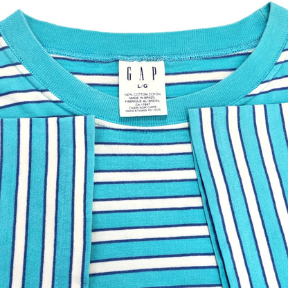90s GAP Border Pocket T-Shirt L [ 10558 ]