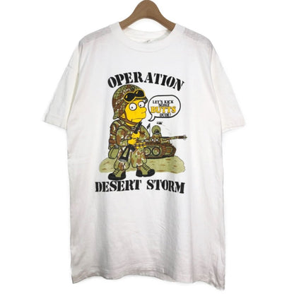 90s Bart Simpson OPERATION DESERT STORM T-Shirt XL [ 10572 ]