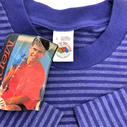 90s Border T-Shirt L [ 10606 ]