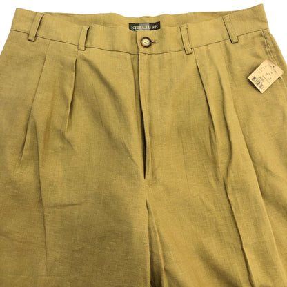 90s STRUCTURE 2tack Linen Slacks 34S [ 10618 ]