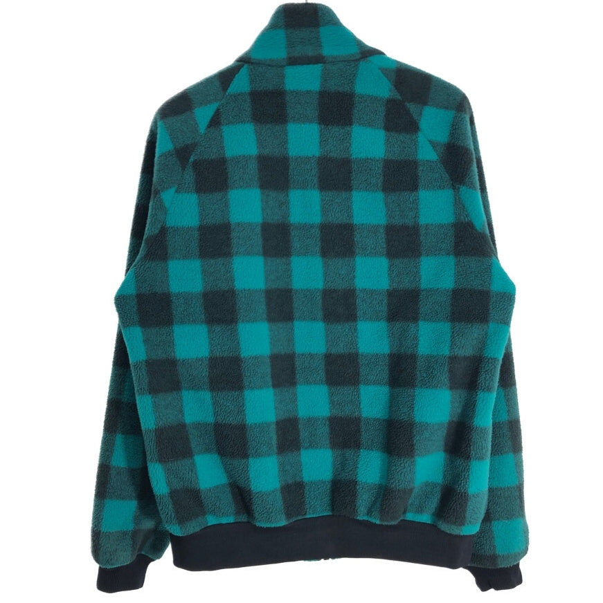 80s L.L.Bean Check High Neck Fleece Jacket M [ 10673 ]