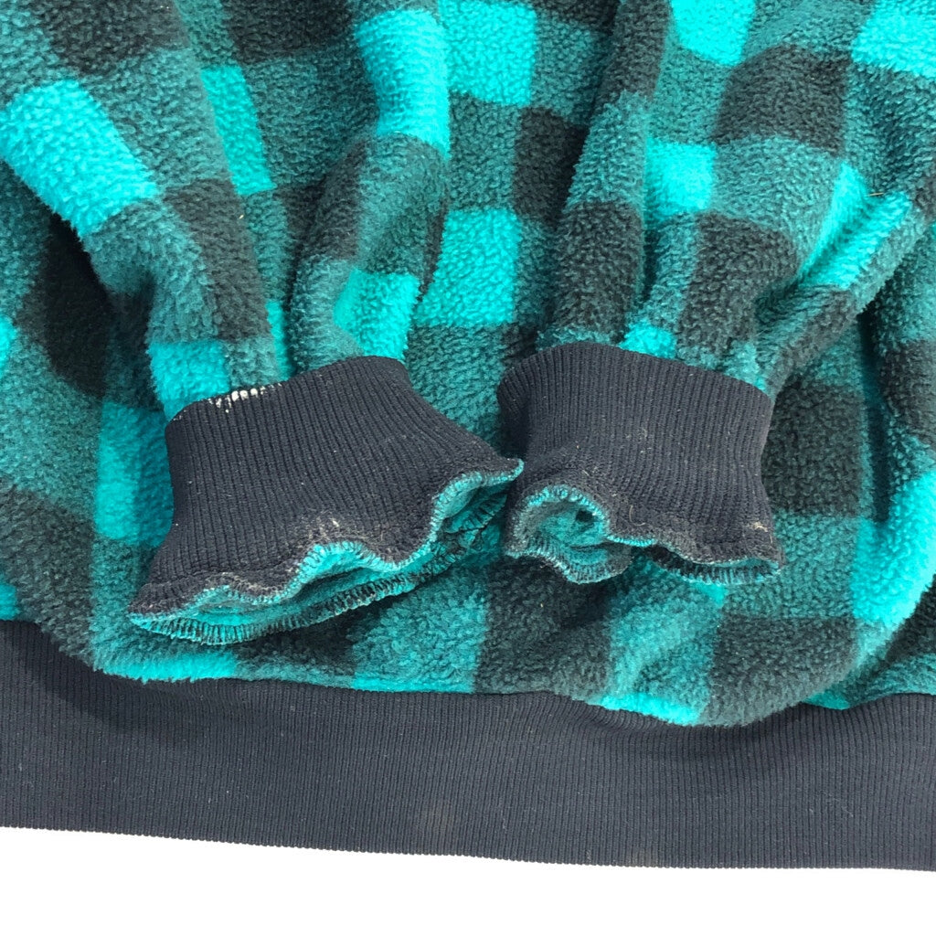 80s L.L.Bean Check High Neck Fleece Jacket M [ 10673 ]