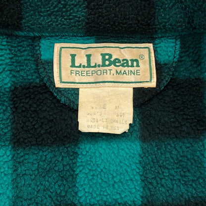 80s L.L.Bean Check High Neck Fleece Jacket M [ 10673 ]