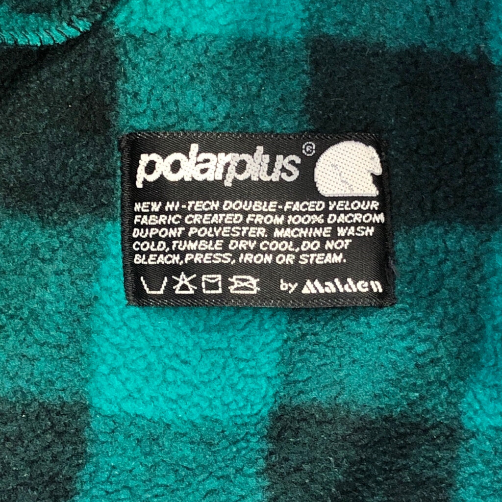 80s L.L.Bean Check High Neck Fleece Jacket M [ 10673 ]