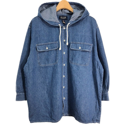 00s BUM EQUIPMENT Chambray Hoodie Shirt L [ 10713 ]