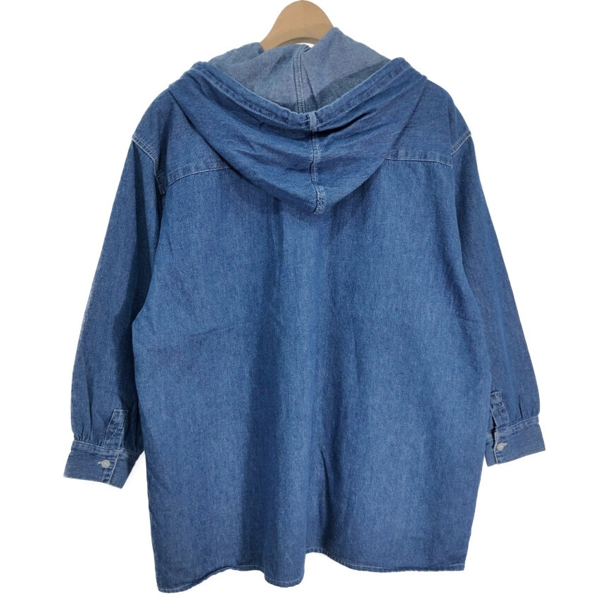 00s BUM EQUIPMENT Chambray Hoodie Shirt L [ 10713 ]