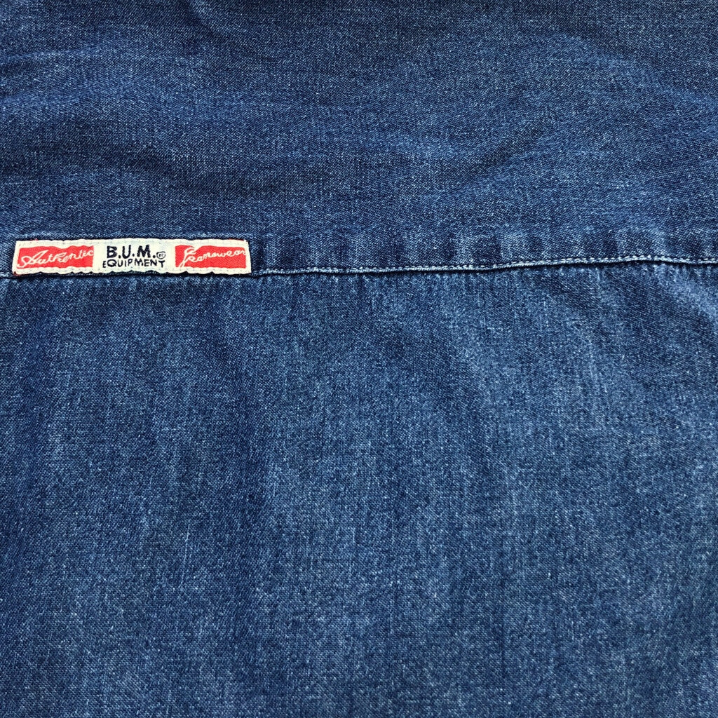 00s BUM EQUIPMENT Chambray Hoodie Shirt L [ 10713 ]