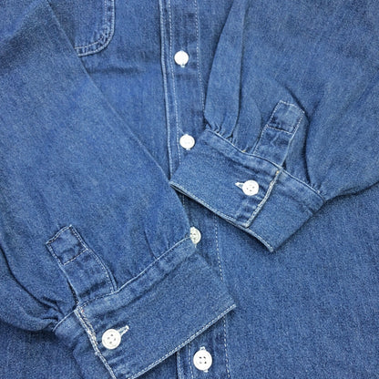 00s BUM EQUIPMENT Chambray Hoodie Shirt L [ 10713 ]