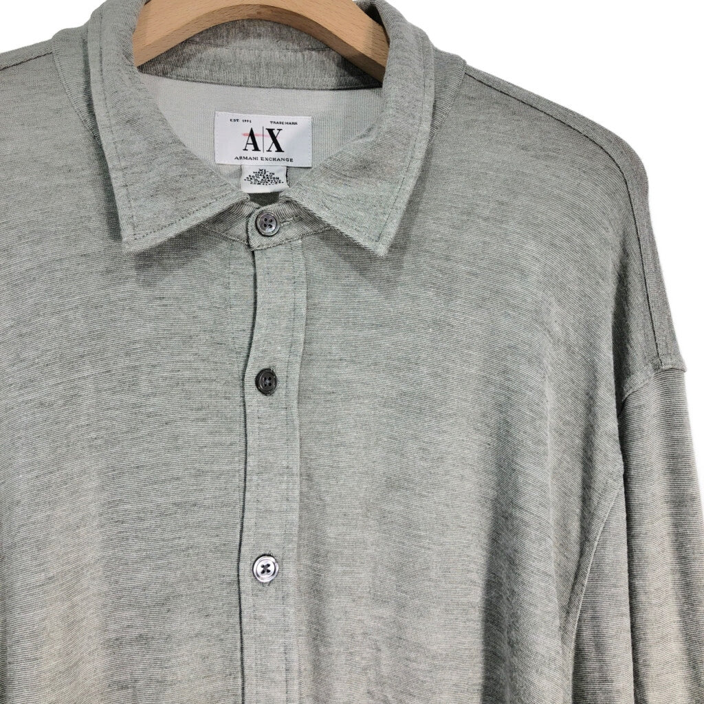 00s ARMANI EXCHANGE Rayon mixed Long Sleeve Shirts XL [ 10715 ]