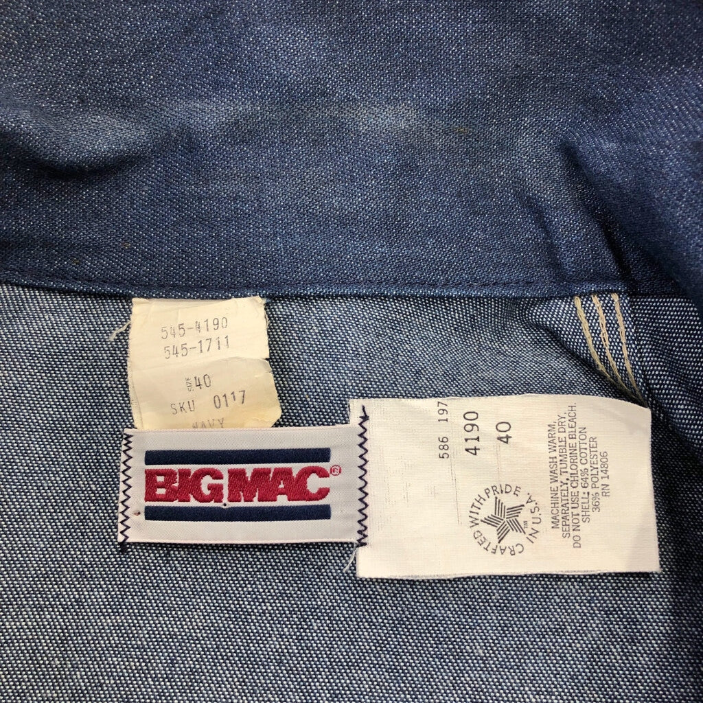 80s BIG MAC Denim Coverall Jacket 40 [ 10716 ]