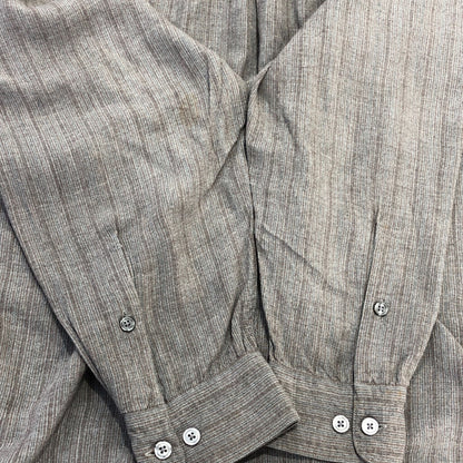 90s PERRY ELLIS Band Collar Shirt L [ 10746 ]
