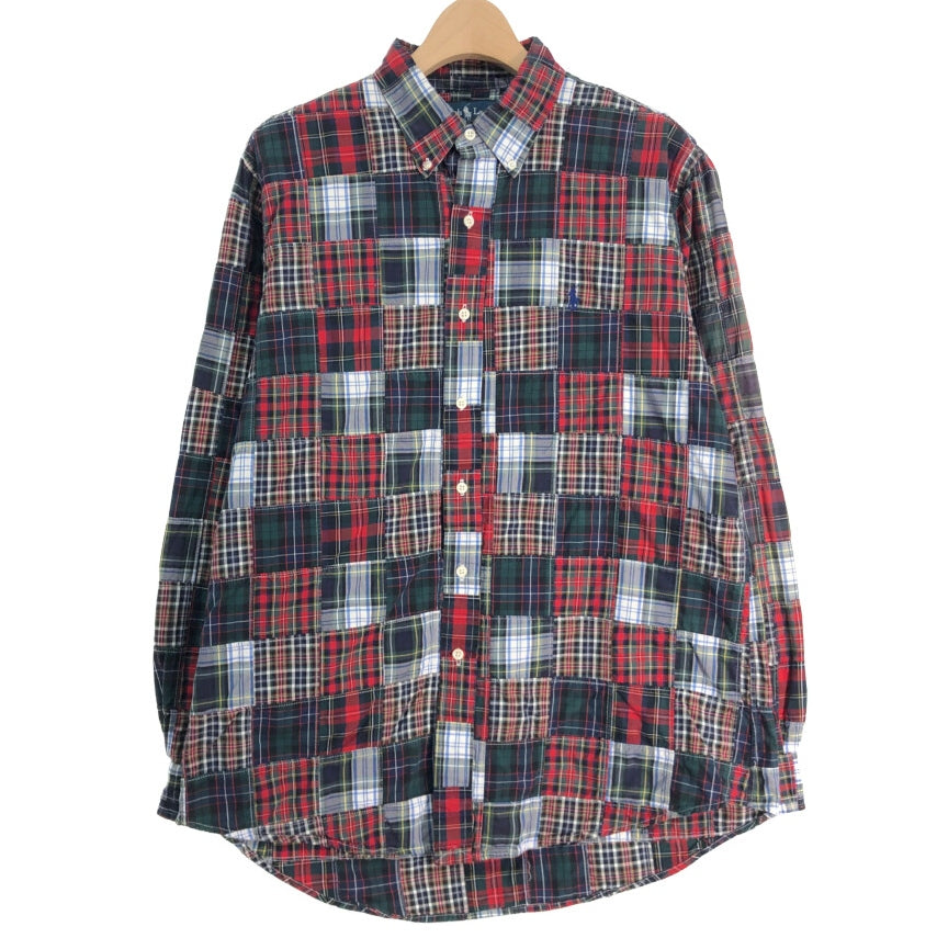 90s Ralph Lauren Patchwork Shirt L [ 10757 ]