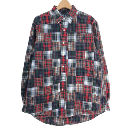 90s Ralph Lauren Patchwork Shirt L [ 10757 ]