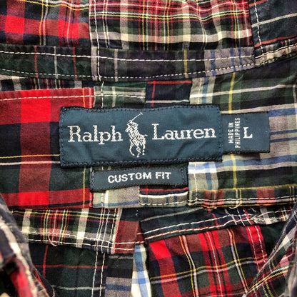 90s Ralph Lauren Patchwork Shirt L [ 10757 ]