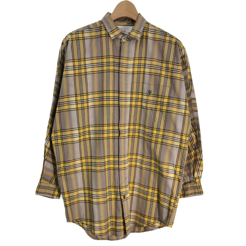 90s Calvin Klein Sport Checkered Long Sleeve Designed Shirts M [ 10766 ]