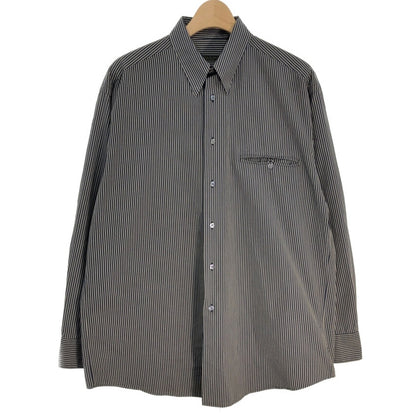 00s DONNA KARAN Stripe Long Sleeve Shirts 15.5 [ 10767 ]