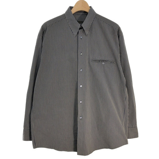 00s DONNA KARAN Stripe Long Sleeve Shirts 15.5 [ 10767 ]