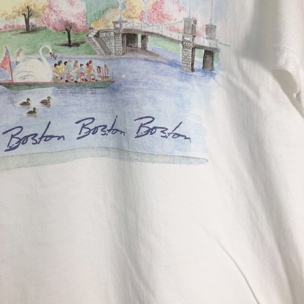 90s FRUIT OF THE LOOM Art T-Shirt L [ 10817 ]