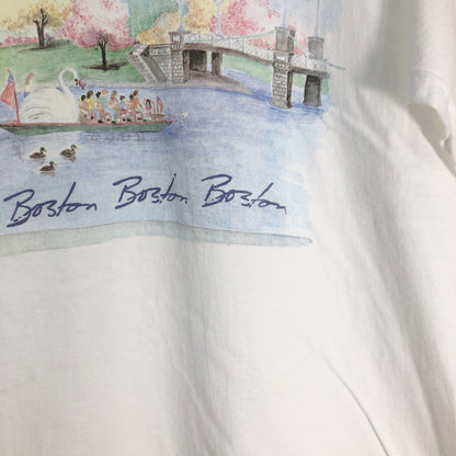 90s FRUIT OF THE LOOM Art T-Shirt L [ 10817 ]