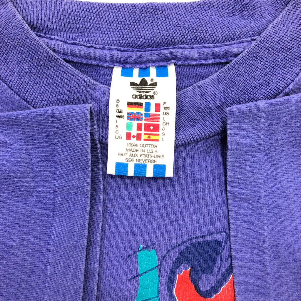 90s ADIDAS Print T-Shirt L [ 10886 ]